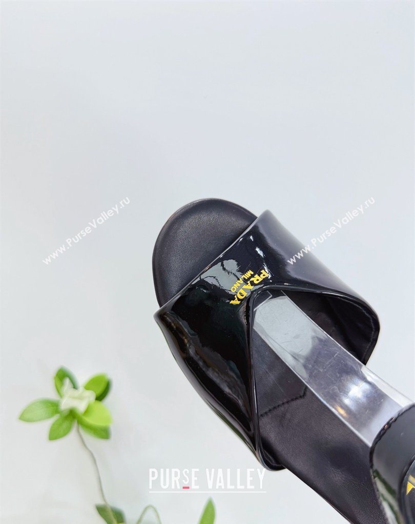 Prada Padded Patent Leather Platform Sandals 7.5cm Black 2026 1XZ786 (MD-260228011)