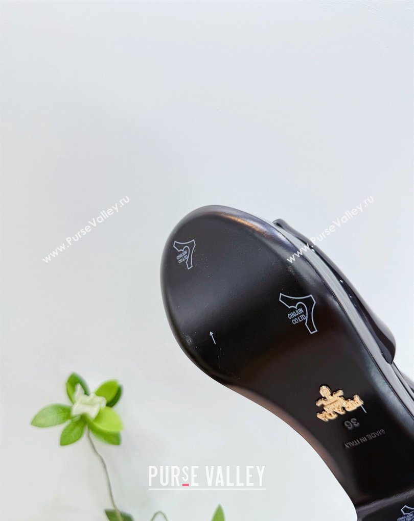 Prada Padded Patent Leather Platform Sandals 7.5cm Black 2026 1XZ786 (MD-260228011)