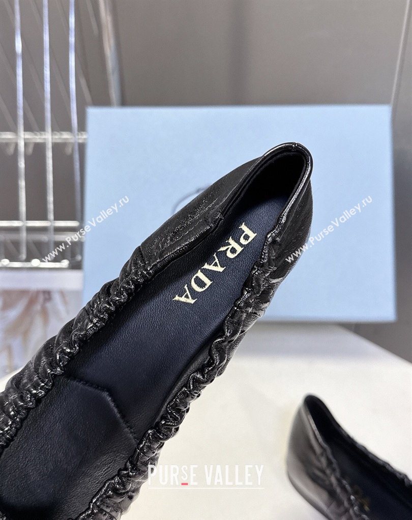 Prada Patent leather ballerinas flat with bow Black2026 1F322O (MD-260227107)