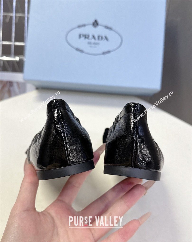 Prada Patent leather ballerinas flat with bow Black2026 1F322O (MD-260227107)
