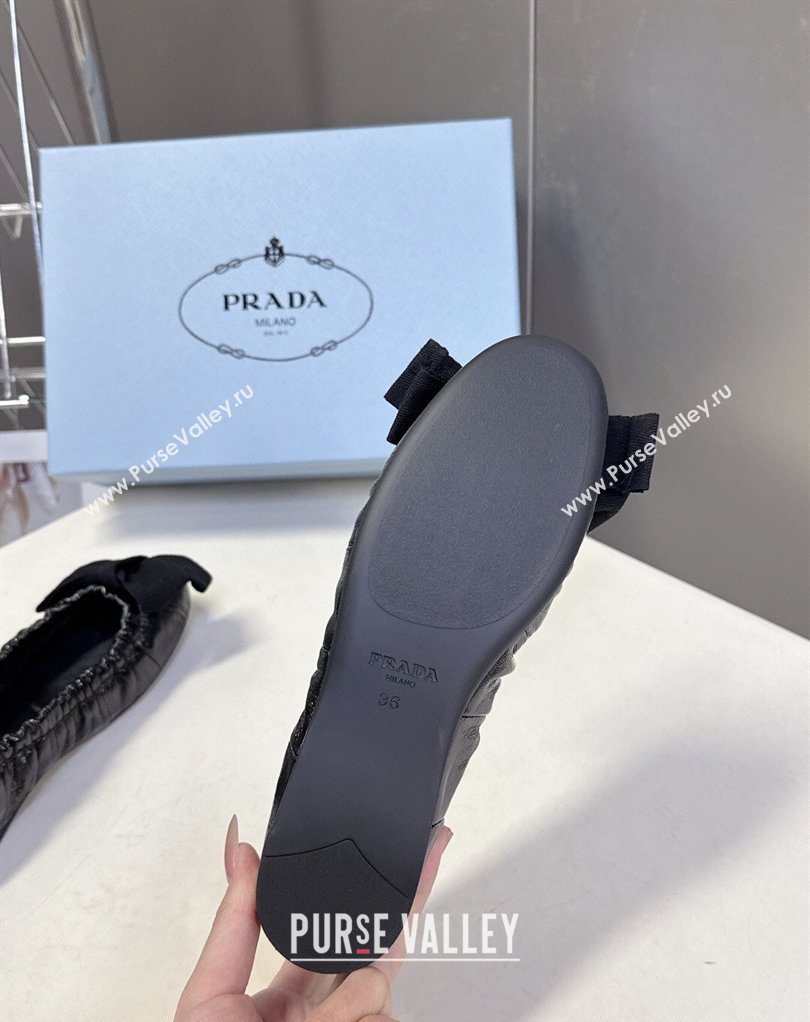 Prada Patent leather ballerinas flat with bow Black2026 1F322O (MD-260227107)