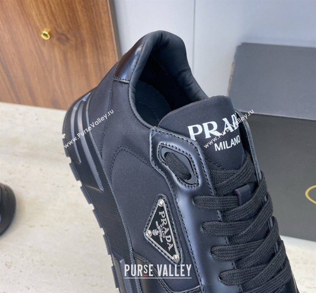 Prada Mens Prax 01 nylon and leather sneakers Black2 2026 1E804M (KL-260228044)