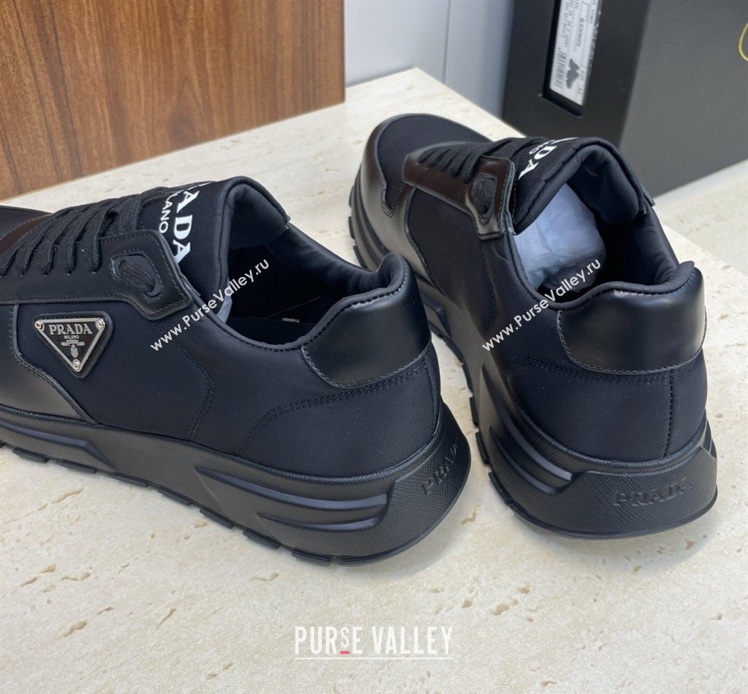 Prada Mens Prax 01 nylon and leather sneakers Black2 2026 1E804M (KL-260228044)