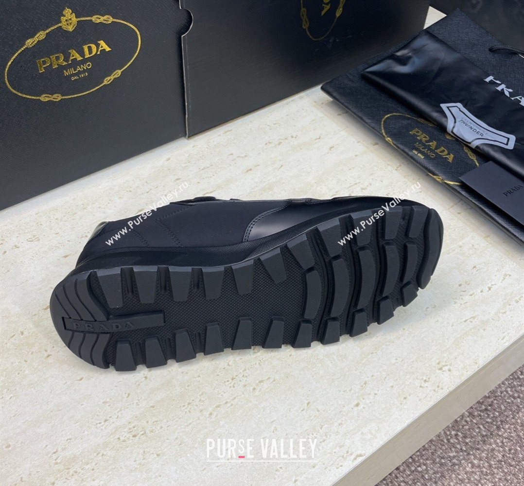 Prada Mens Prax 01 nylon and leather sneakers Black2 2026 1E804M (KL-260228044)