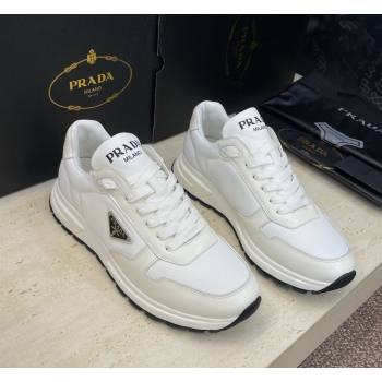 Prada Mens Prax 01 nylon and leather sneakers White2 2026 1E804M (KL-260228045)