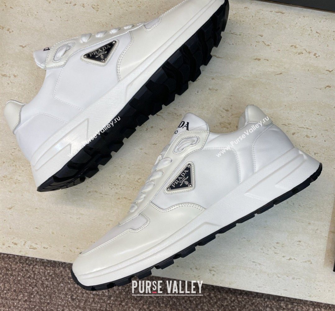 Prada Mens Prax 01 nylon and leather sneakers White2 2026 1E804M (KL-260228045)