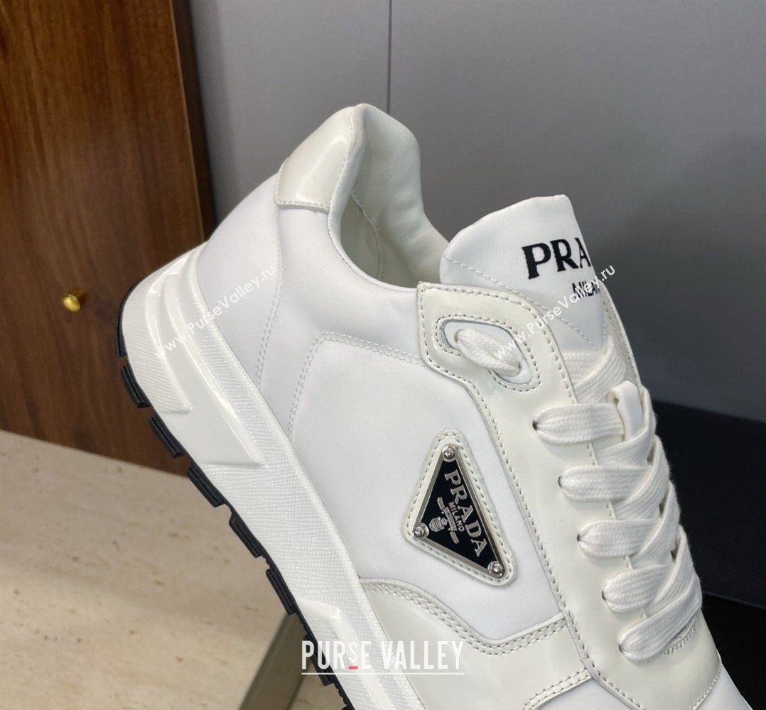 Prada Mens Prax 01 nylon and leather sneakers White2 2026 1E804M (KL-260228045)