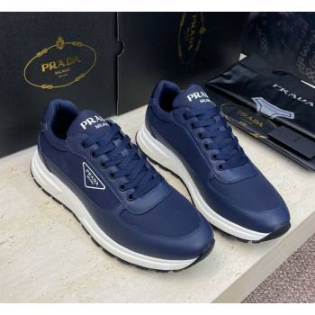 Prada Mens Prax 01 nylon and leather sneakers Blue 2026 1E804M (KL-260228046)