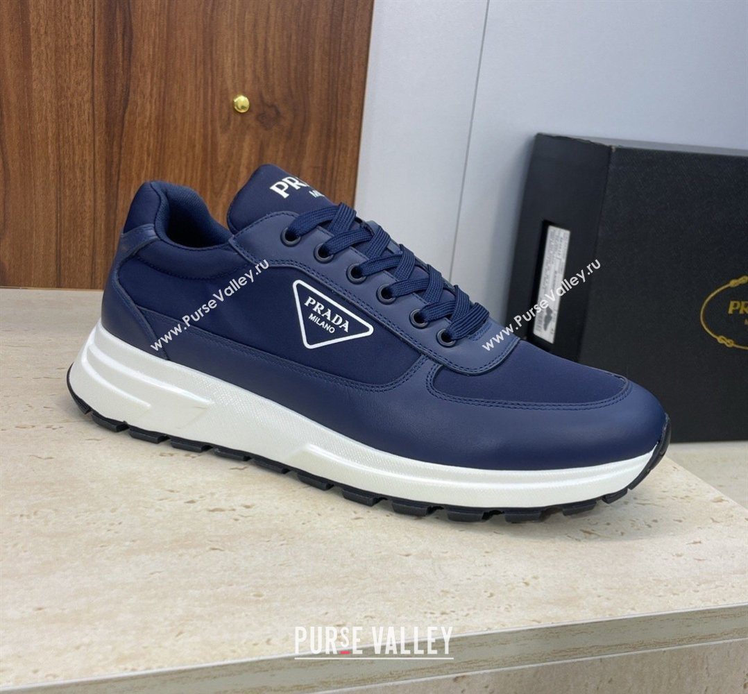 Prada Mens Prax 01 nylon and leather sneakers Blue 2026 1E804M (KL-260228046)