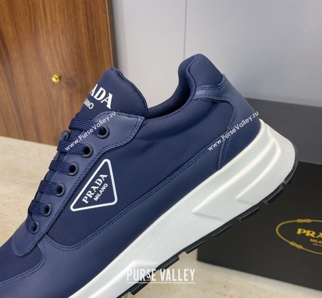 Prada Mens Prax 01 nylon and leather sneakers Blue 2026 1E804M (KL-260228046)