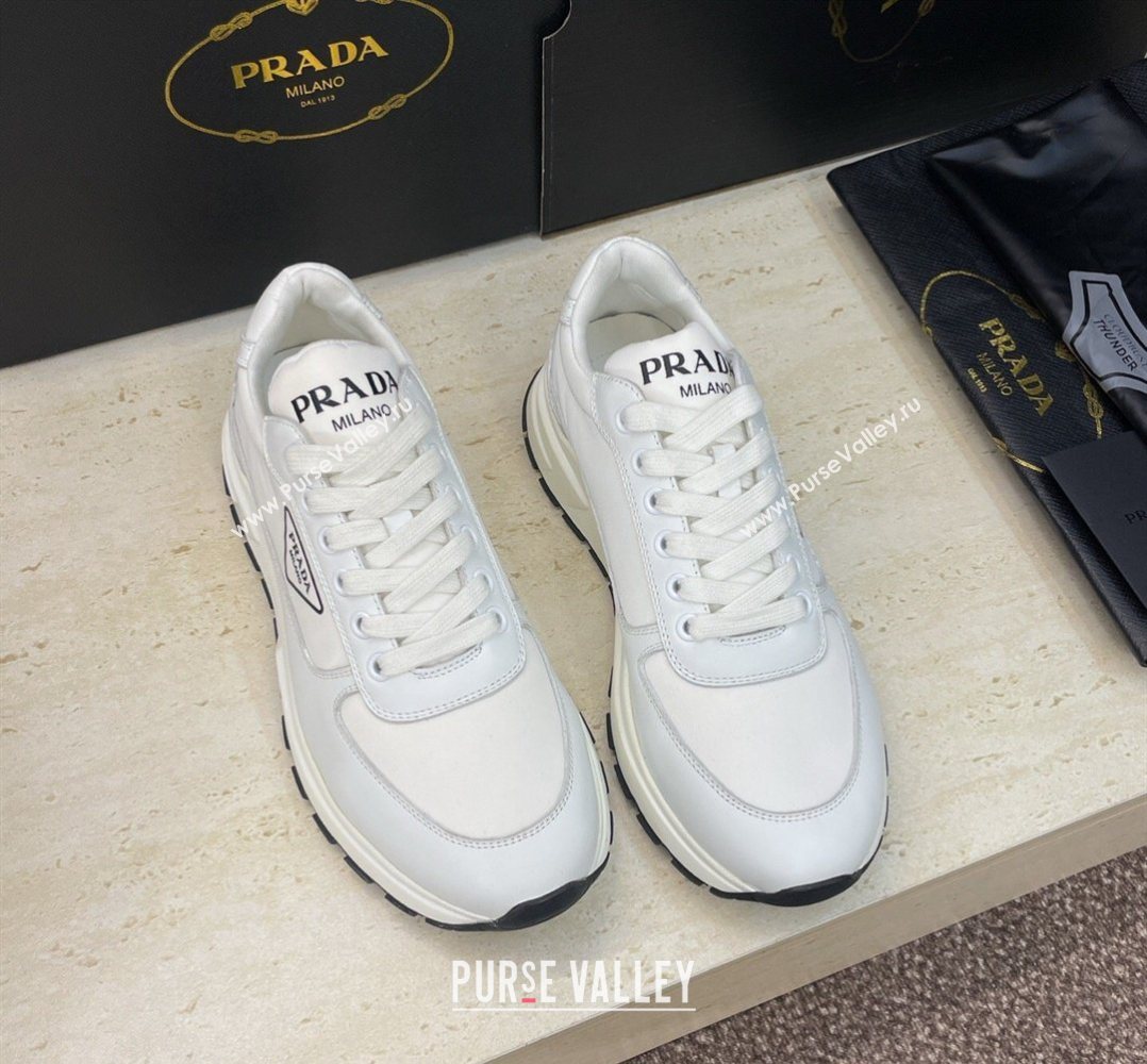 Prada Mens Prax 01 nylon and leather sneakers White3 2026 1E804M (KL-260228047)