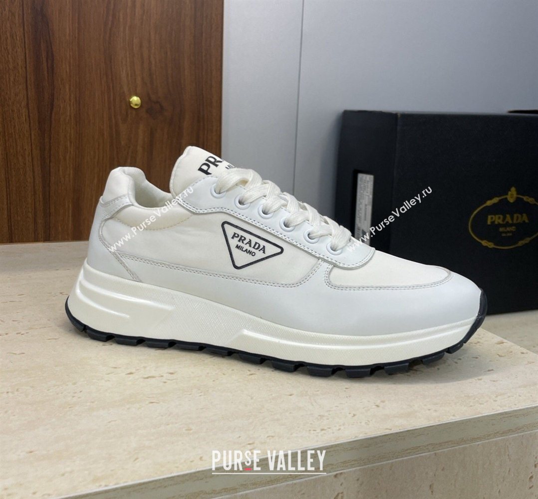 Prada Mens Prax 01 nylon and leather sneakers White3 2026 1E804M (KL-260228047)