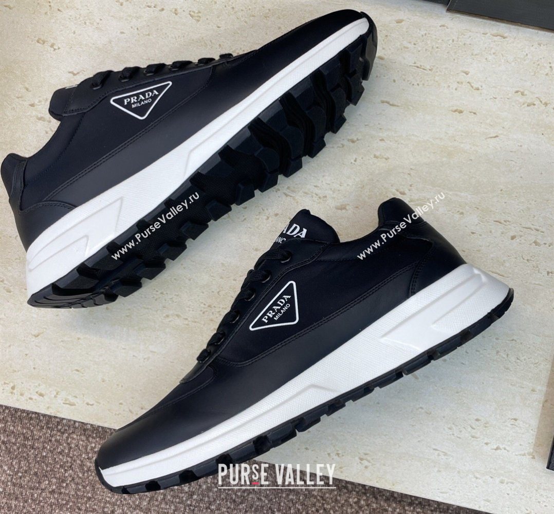 Prada Mens Prax 01 nylon and leather sneakers Black3 2026 1E804M (KL-260228048)