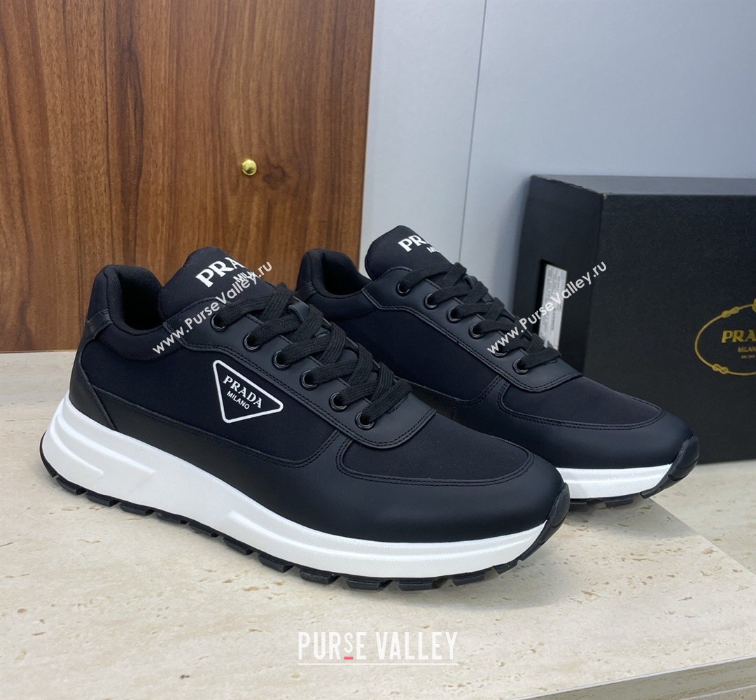 Prada Mens Prax 01 nylon and leather sneakers Black3 2026 1E804M (KL-260228048)
