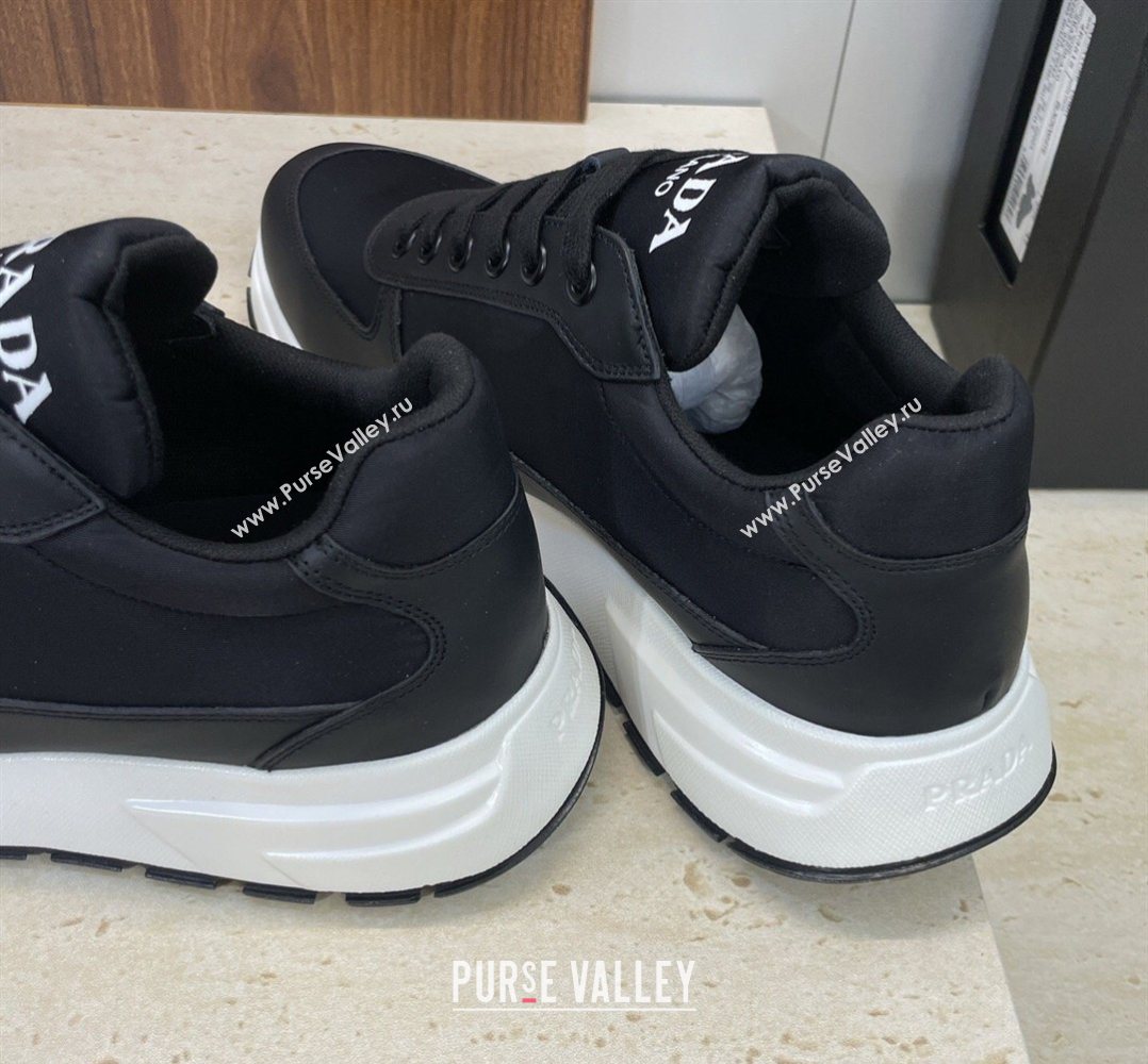 Prada Mens Prax 01 nylon and leather sneakers Black3 2026 1E804M (KL-260228048)