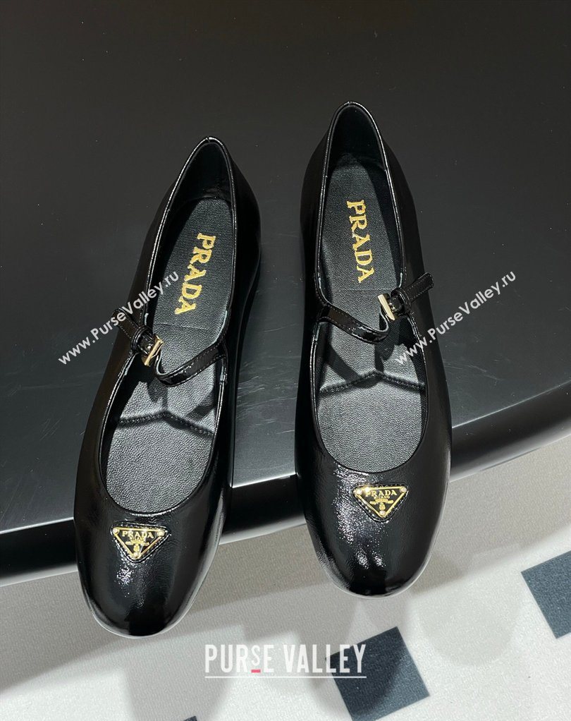 Prada Patent Leather ballerinas flat Black 2026 1F793N (MD-260227123)