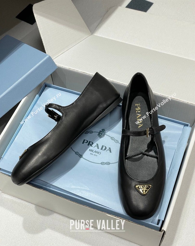 Prada Nappa Leather ballerinas flat Black 2026 1F793N (MD-260227126)