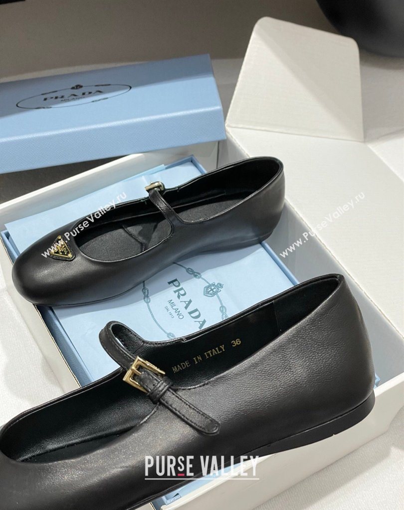 Prada Nappa Leather ballerinas flat Black 2026 1F793N (MD-260227126)