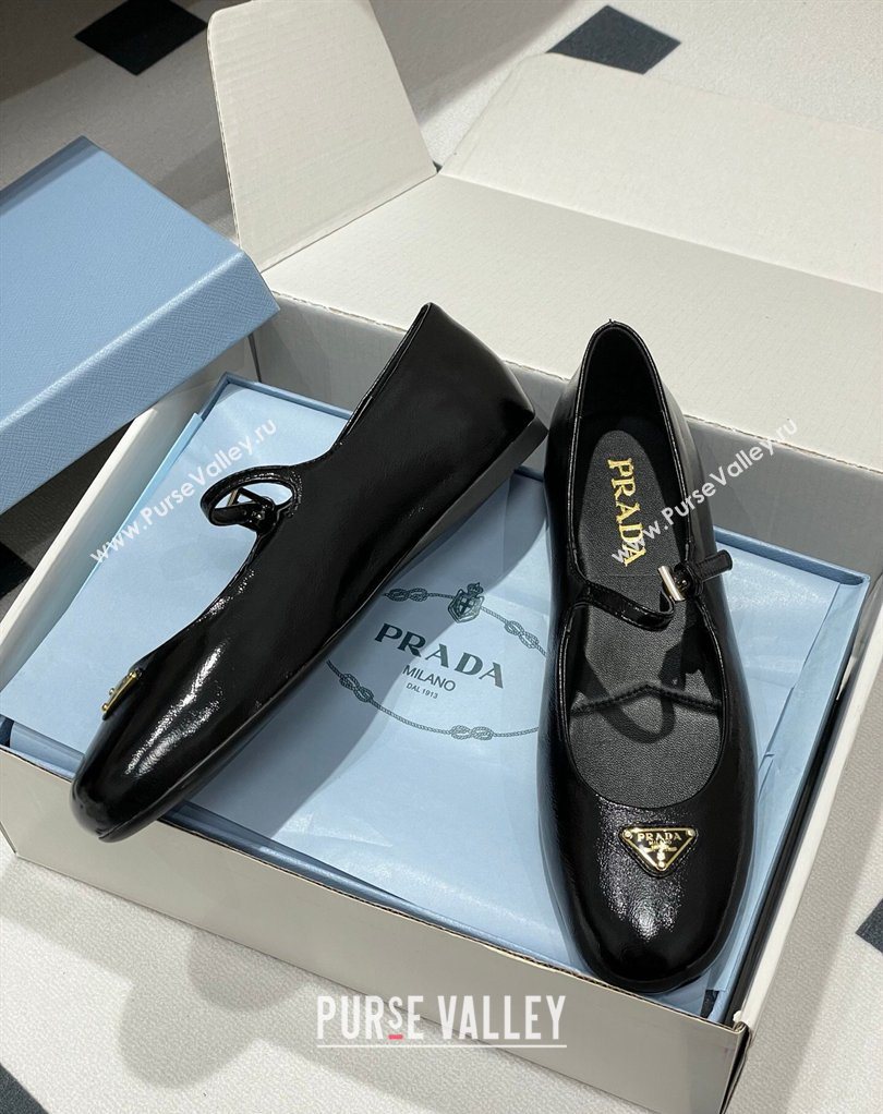 Prada Patent Leather ballerinas flat Black 2026 1F793N (MD-260227123)