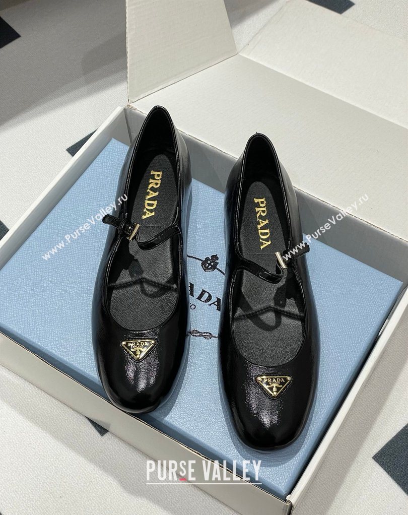Prada Patent Leather ballerinas flat Black 2026 1F793N (MD-260227123)