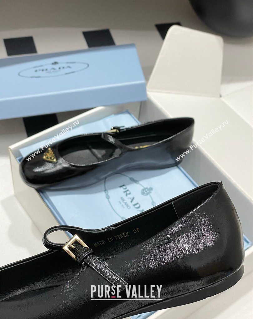 Prada Patent Leather ballerinas flat Black 2026 1F793N (MD-260227123)