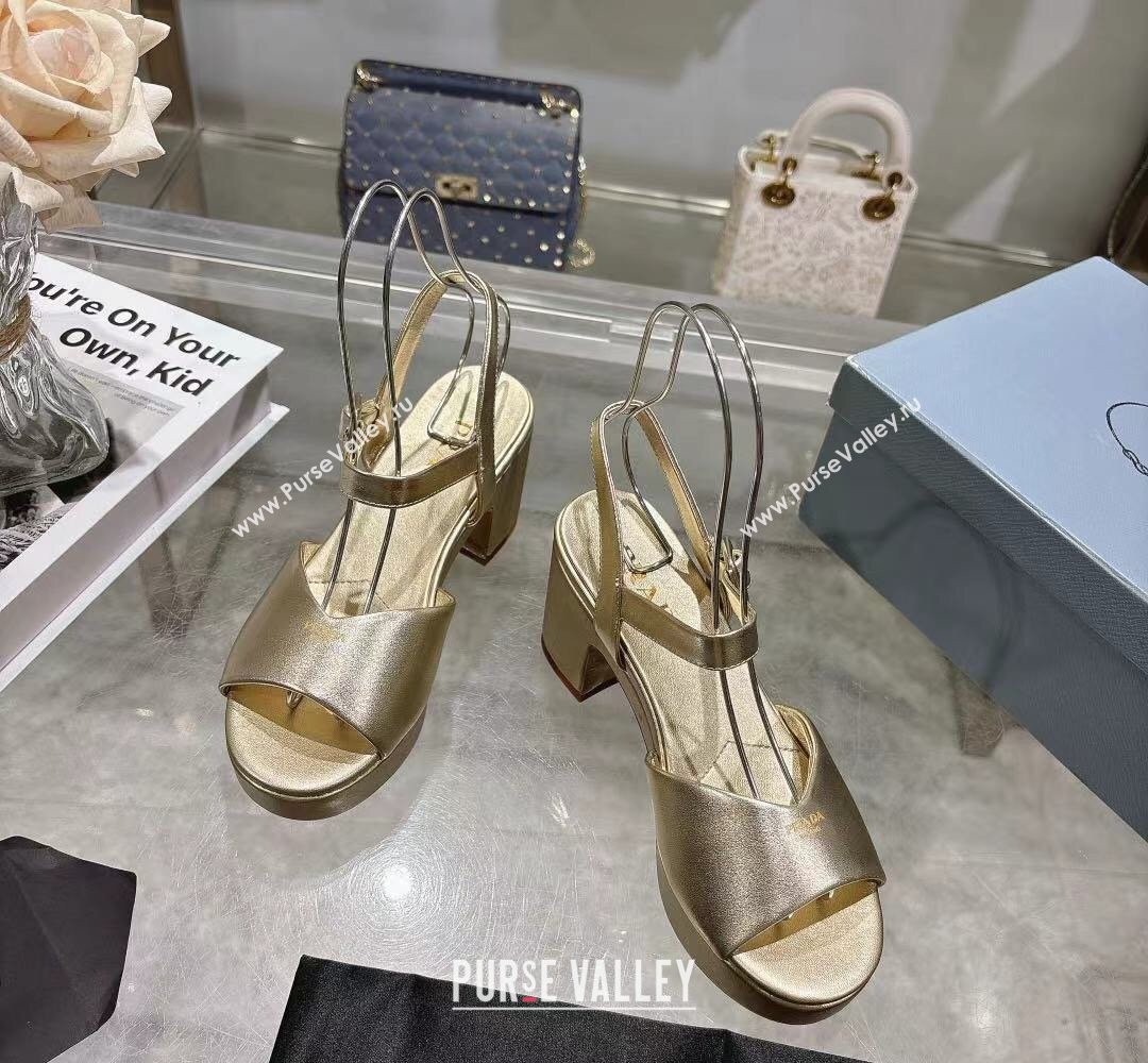 Prada Padded Leather Platform Sandals 7.5cm Platinum 2026 1XZ786 (MD-260228013)