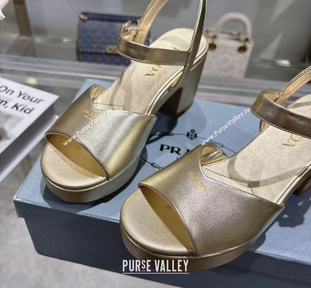 Prada Padded Leather Platform Sandals 7.5cm Platinum 2026 1XZ786 (MD-260228013)