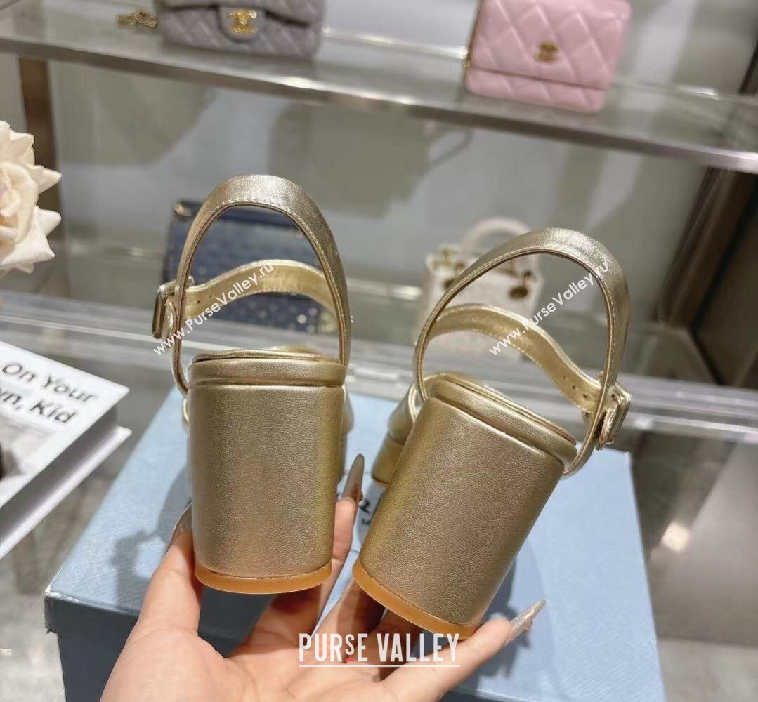 Prada Padded Leather Platform Sandals 7.5cm Platinum 2026 1XZ786 (MD-260228013)