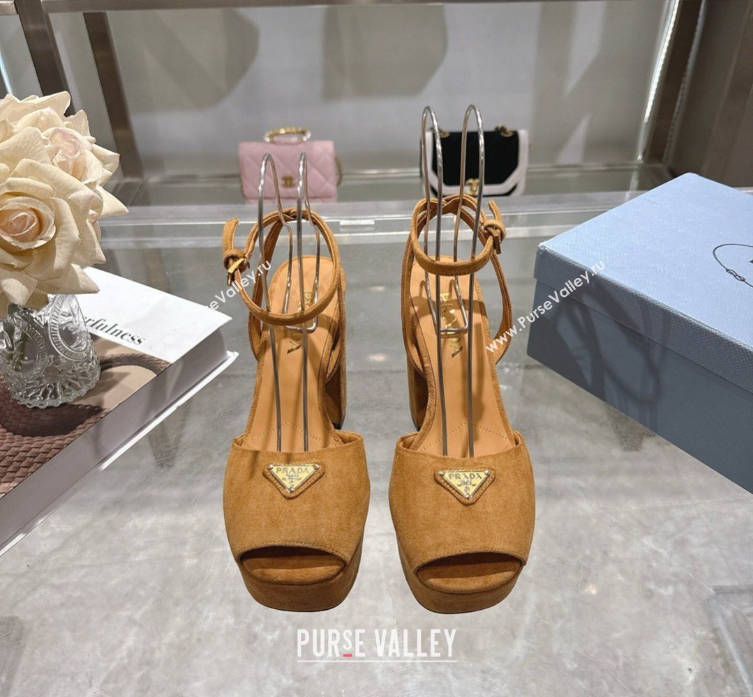 Prada Suede Platform Sandals 11.5cm Light Brown 2026 PR022802 (MD-260228022)