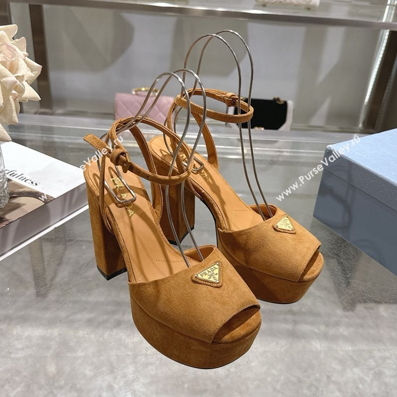 Prada Suede Platform Sandals 11.5cm Light Brown 2026 PR022802 (MD-260228022)