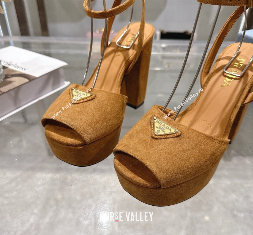 Prada Suede Platform Sandals 11.5cm Light Brown 2026 PR022802 (MD-260228022)