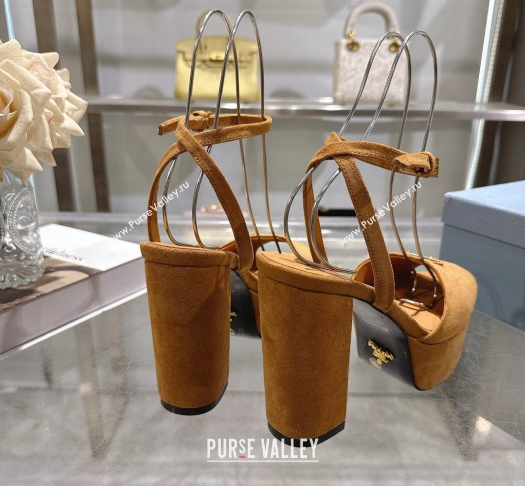 Prada Suede Platform Sandals 11.5cm Light Brown 2026 PR022802 (MD-260228022)
