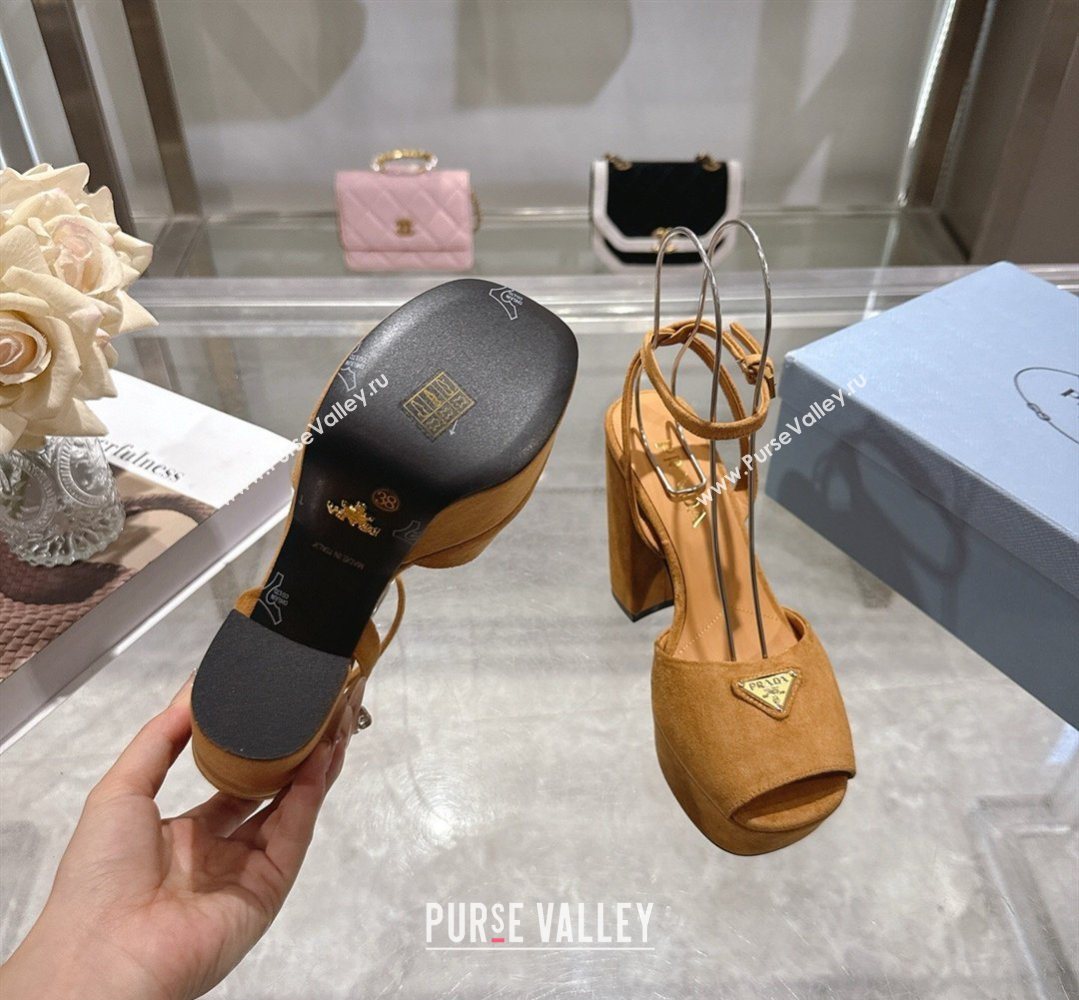 Prada Suede Platform Sandals 11.5cm Light Brown 2026 PR022802 (MD-260228022)