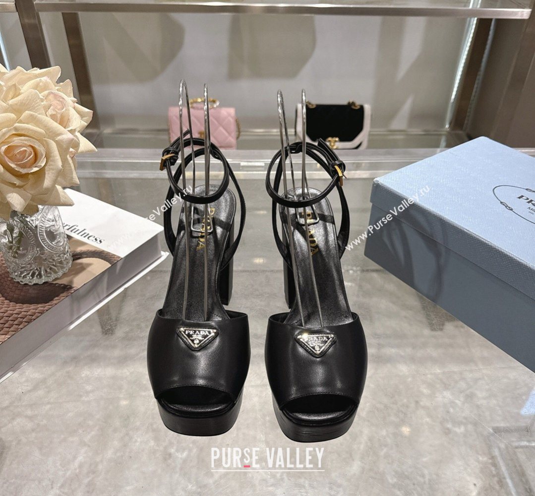 Prada Leather Platform Sandals 11.5cm Black 2026 PR022802 (MD-260228028)