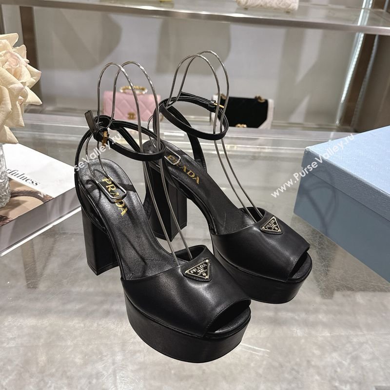 Prada Leather Platform Sandals 11.5cm Black 2026 PR022802 (MD-260228028)