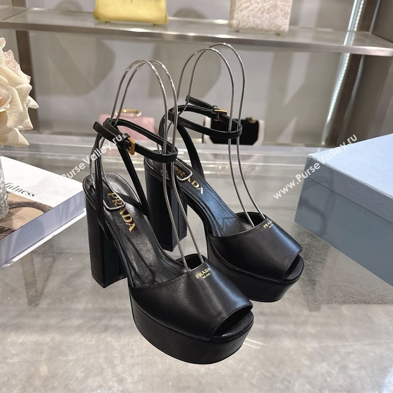 Prada Leather Platform Sandals 11.5cm Black 2026 1XP48B (MD-260228035)