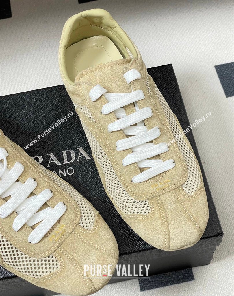 Prada Montecarlo Re-Edition 2005 suede and mesh sneakers Beige 2026 1E247O (MD-260228059)