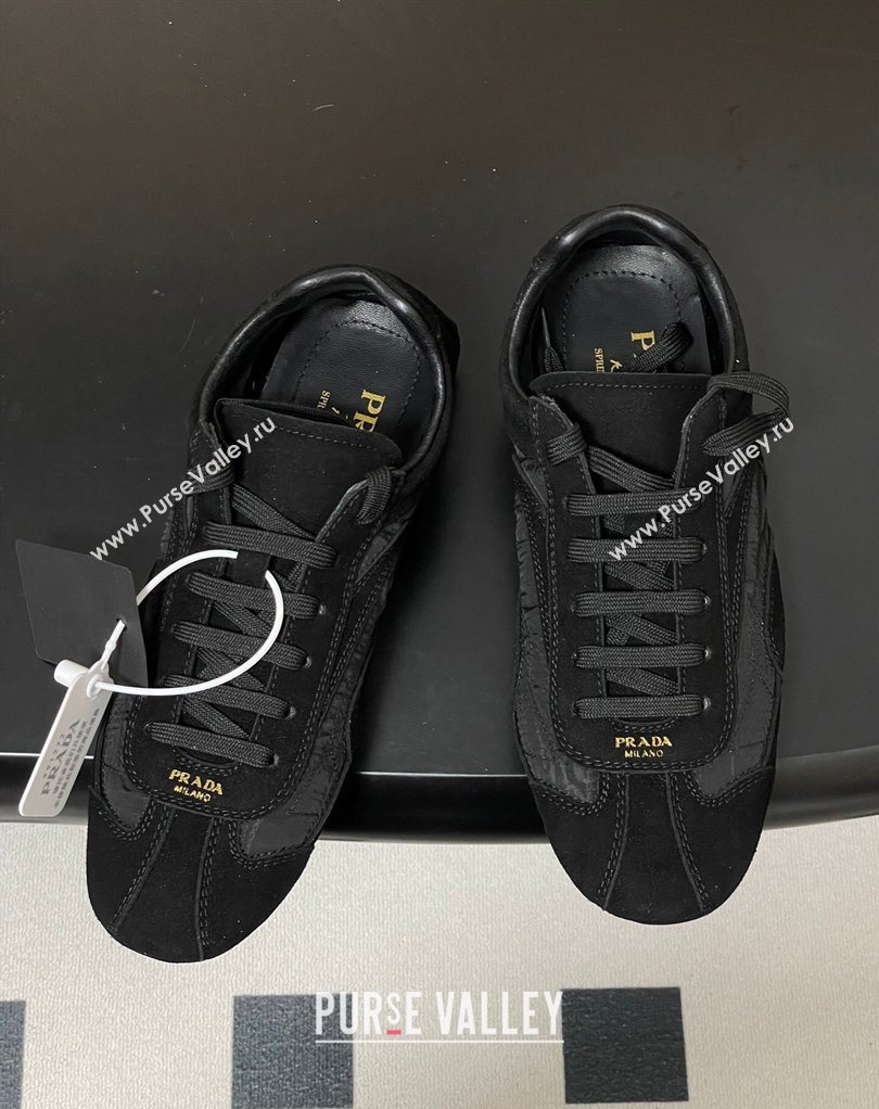Prada Montecarlo Re-Edition 2005 suede and Re-Nylon sneakers Black 2026 1E247O (MD-260228064)