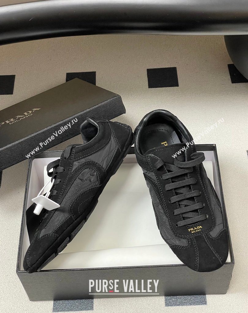 Prada Montecarlo Re-Edition 2005 suede and Re-Nylon sneakers Black 2026 1E247O (MD-260228064)