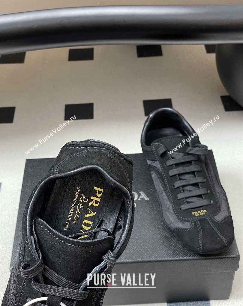 Prada Montecarlo Re-Edition 2005 suede and Re-Nylon sneakers Black 2026 1E247O (MD-260228064)
