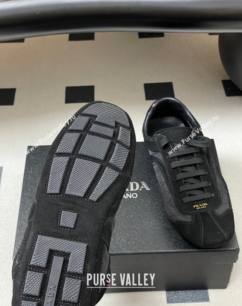 Prada Montecarlo Re-Edition 2005 suede and Re-Nylon sneakers Black 2026 1E247O (MD-260228064)