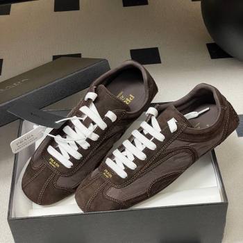 Prada Montecarlo Re-Edition 2005 suede and Re-Nylon sneakers Dark Brown 2026 1E247O (MD-260228066)