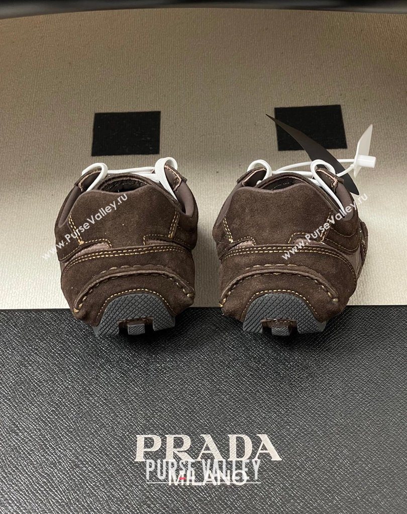 Prada Montecarlo Re-Edition 2005 suede and Re-Nylon sneakers Dark Brown 2026 1E247O (MD-260228066)