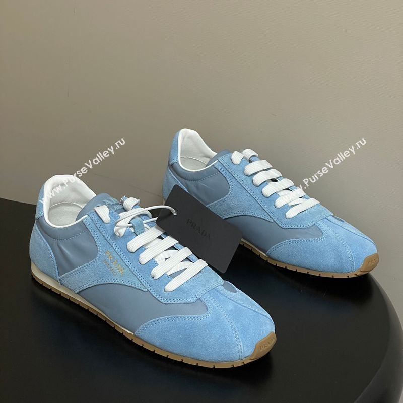 Prada Re-Nylon and suede laced sneakers Blue 2026 1E152O (MD-260228074)