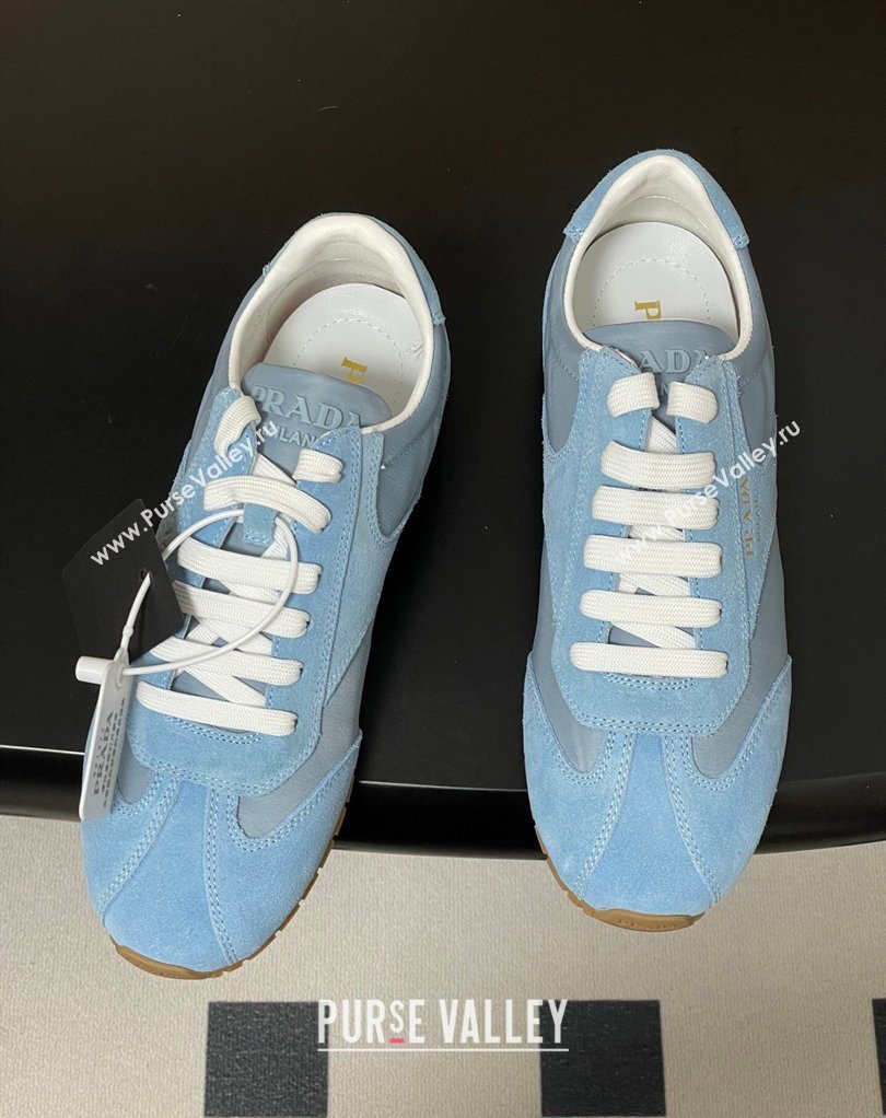Prada Re-Nylon and suede laced sneakers Blue 2026 1E152O (MD-260228074)