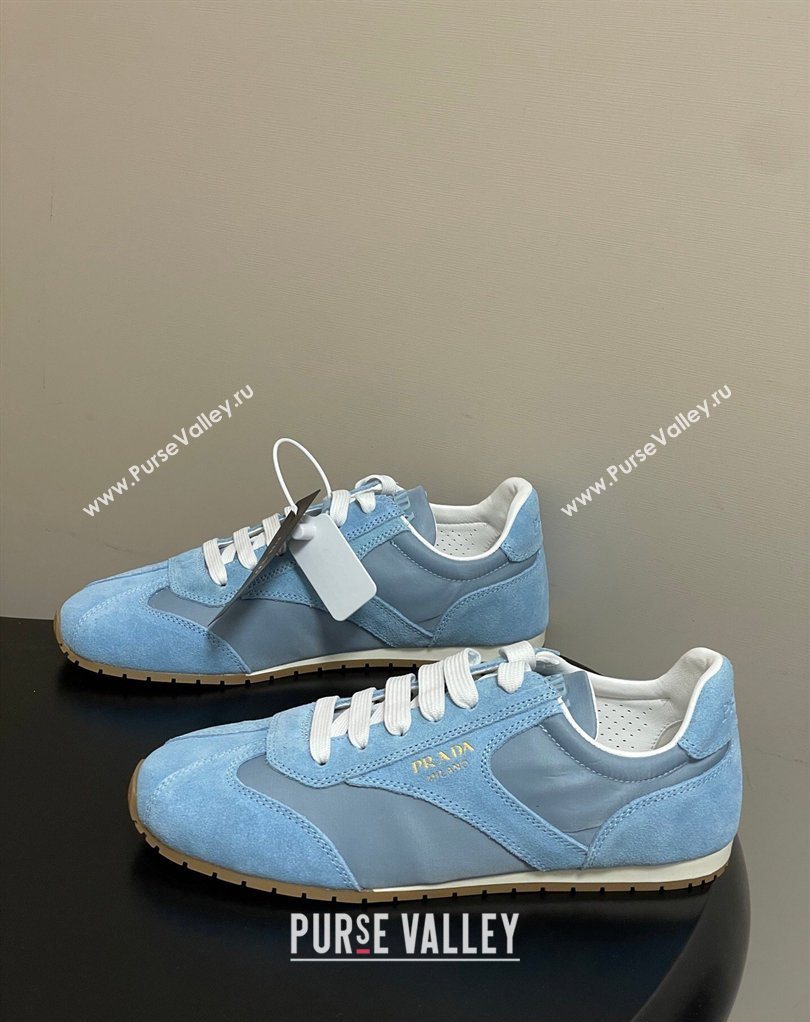 Prada Re-Nylon and suede laced sneakers Blue 2026 1E152O (MD-260228074)