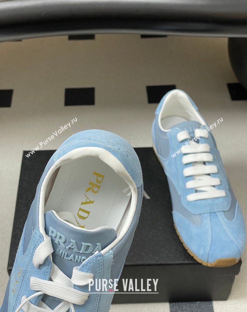 Prada Re-Nylon and suede laced sneakers Blue 2026 1E152O (MD-260228074)