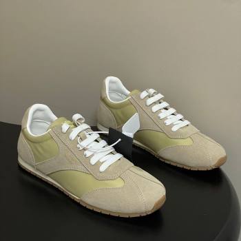 Prada Re-Nylon and suede laced sneakers Beige/Green 2026 1E152O (MD-260228075)