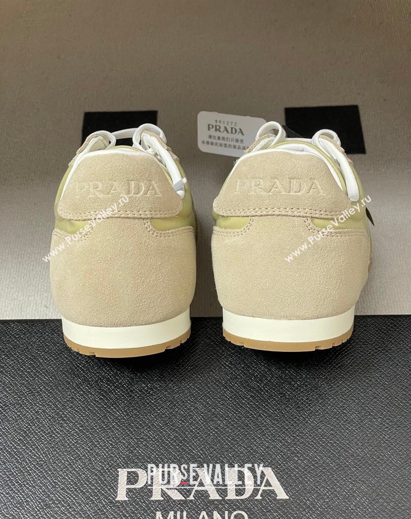 Prada Re-Nylon and suede laced sneakers Beige/Green 2026 1E152O (MD-260228075)