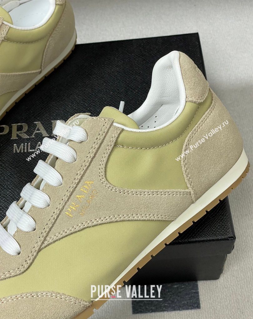 Prada Re-Nylon and suede laced sneakers Beige/Green 2026 1E152O (MD-260228075)